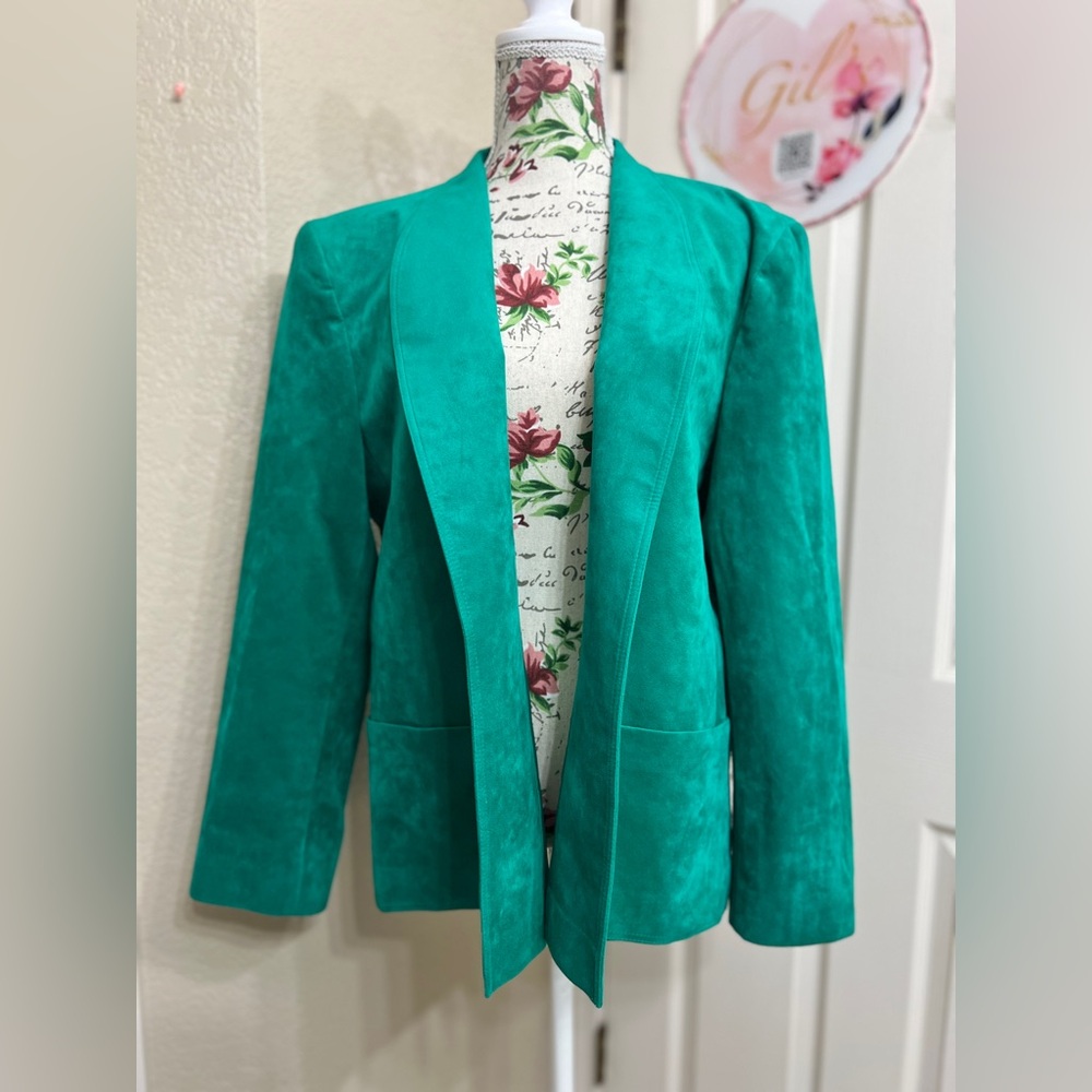 Roth-Le Cover Chic suede Teal Blazer for Women size 16